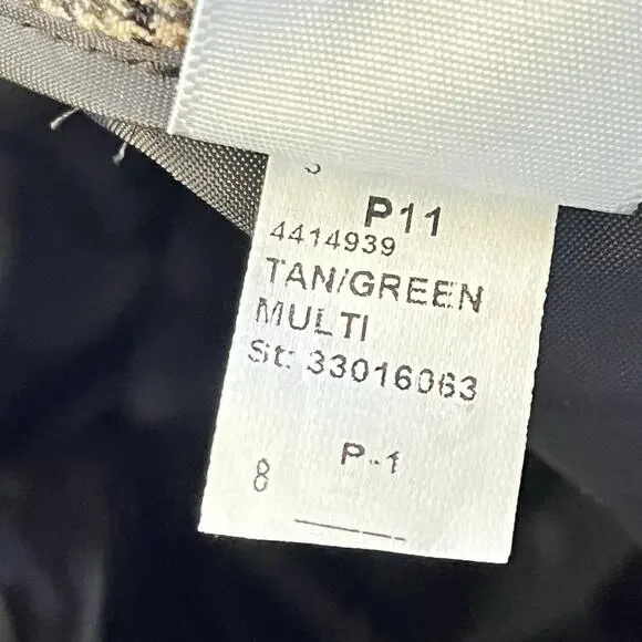 Talbots Heritage Career Pants Women 8 Tan Green Poly Wool Blend Cuffed Work - Picture 8 of 10